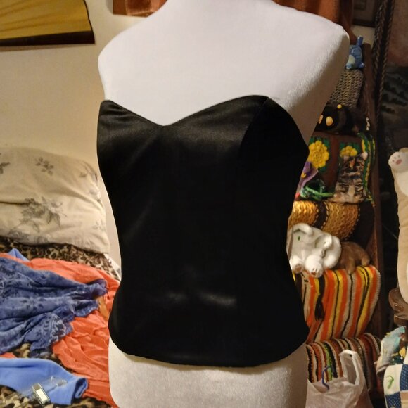 David's Bridal Womens Size 4 Black Strapless Bustier Top - Picture 2 of 13